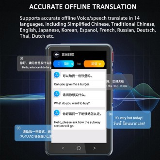 P40 Multi-country Smart Translator Simultaneous Interpretation Photo Offline Translation Recording to Translation(Black)