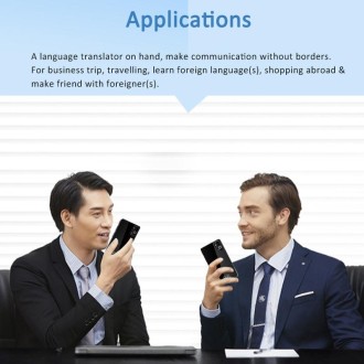 P40 Multi-country Smart Translator Simultaneous Interpretation Photo Offline Translation Recording to Translation(Black)