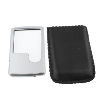 1 LED Illuminated Credit Card Design 6X / 3X Jewelry Magnifier(Silver)