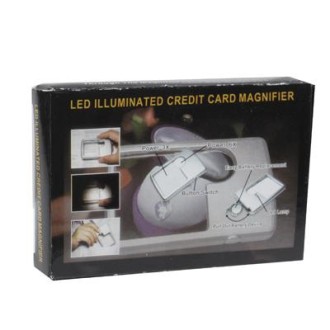 1 LED Illuminated Credit Card Design 6X / 3X Jewelry Magnifier(Silver)