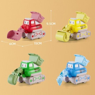 3 PCS 7799 Pressing Inertia Forward Cartoon Children Toy Car(Yellow)