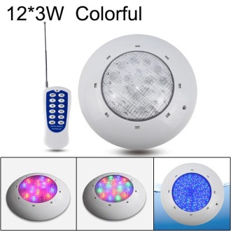 12x3W ABS Plastic Swimming Pool  Wall Lamp Underwater Light(Colorful+Remote Control)