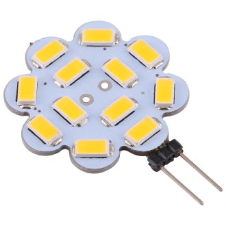 G4 12 LEDs SMD 5730 240LM 2800-3200K Plum Flower Shape Stepless Dimming Energy Saving Light Pin Base Lamp Bulb, DC 12V (Warm Whi