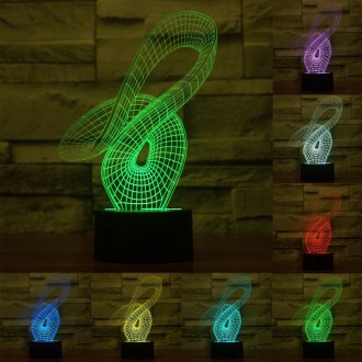 Abstract Style 3D Touch Switch Control LED Light , 7 Color Discoloration Creative Visual Stereo Lamp Desk Lamp Night Light