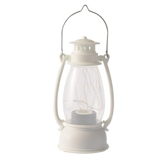 Retro Lantern Table Decoration Christmas Scene Decoration Simulation Oil Lamp(White)