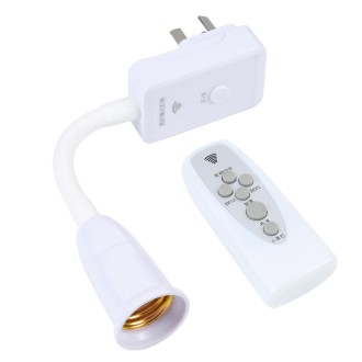 E27 Socket Remote Control Lamp Light Holder Base Converter with Switch, AU Plug (White)