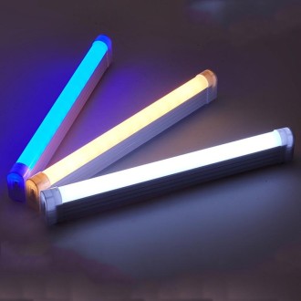 32cm Handheld Light Stick Three-color Changing Light USB Rechargeable Emergency Light Tube Fill Light 1800 mAh, Color: White War