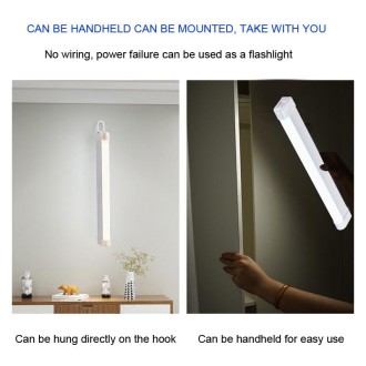 32cm Handheld Light Stick Three-color Changing Light USB Rechargeable Emergency Light Tube Fill Light 1800 mAh, Color: White War