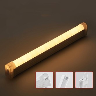 32cm Handheld Light Stick Three-color Changing Light USB Rechargeable Emergency Light Tube Fill Light 1500 mAh, Color: White War