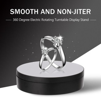 13.8cm Mirror Style USB Charging Smart 360 Degree Rotating Turntable Display Stand Video Shooting Props Turntable for Photograph