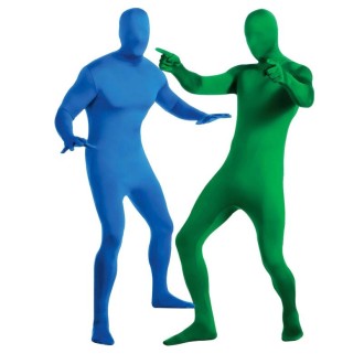 Photo Stretchy Body Green Screen Suit Video Chroma Key Tight Suit, Size: 170cm(Blue  One-piece)