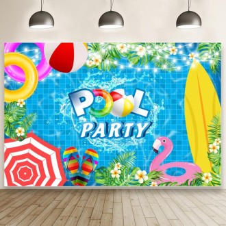 80x120cm Summer Pool Party Decoration Backdrop Swimming Ring Photography Background Cloth(11415879)