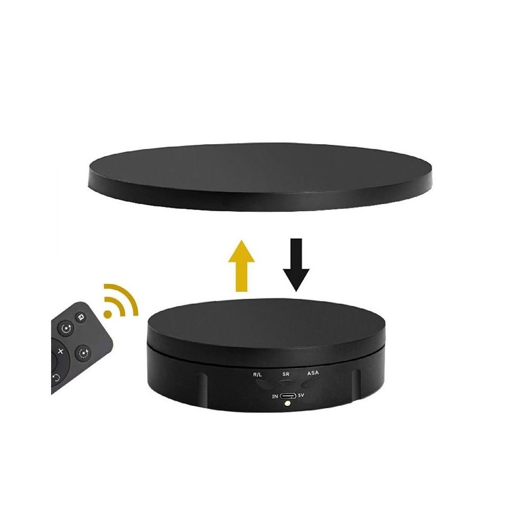 2 In 1 Charging Turntable Rotary Jewelry Live Shooting Display Stand, Color: Black Remote Control