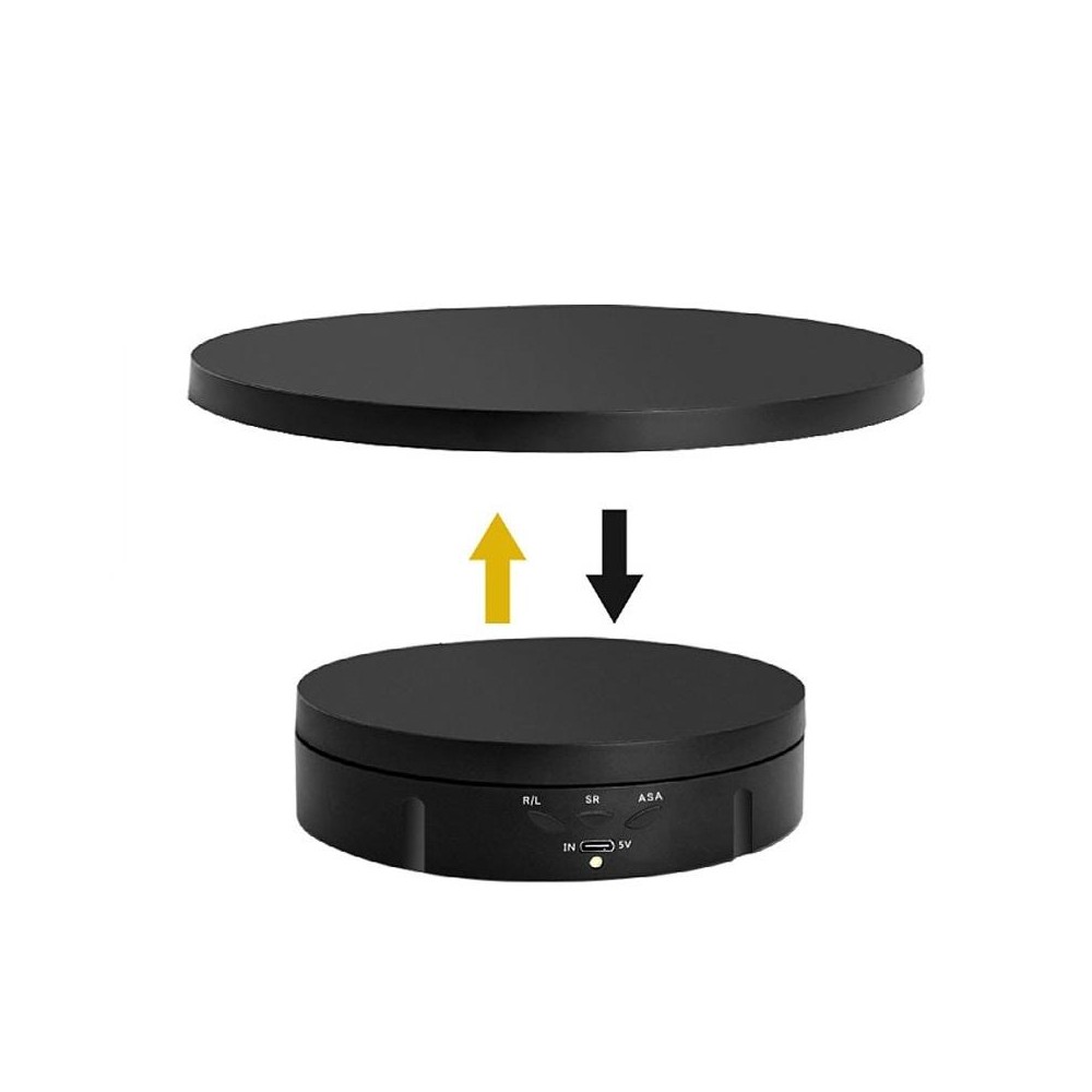 2 In 1 Plug In Turntable Rotary Jewelry Live Shooting Display Stand, Color: Black Button