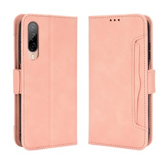 For HTC Desire 22 Pro Skin Feel Calf Texture Card Slots Leather Phone Case(Pink)