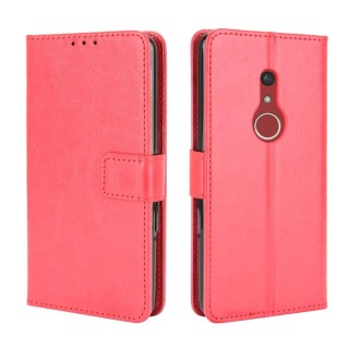 For Fujitsu Arrows BZ02/Be4 Plus/F-41B Crazy Horse Texture Horizontal Flip Leather Case with Holder & Card Slots & Lanyard(Red)