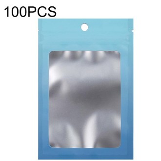 100PCS Aluminum Foil Ziplock Bag Jewelry Sealed Packaging Bag, Size: 14x20cm (Blue Gradient)