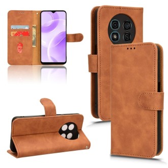 For Ulefone Note 15 Skin Feel Magnetic Flip Leather Phone Case(Brown)