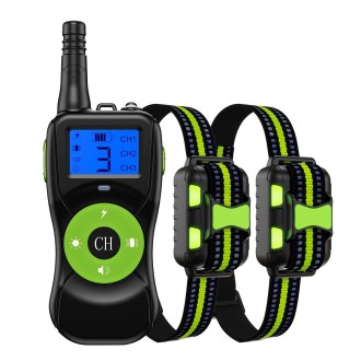 Smart Electronic Remote Control Dog Training Device Waterproof Pets Bark Stopper, Size: For-Two-Dog(Fluorescent Green)