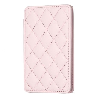 BFK05 Rhombus Pattern Card Bag Mobile Phone Back Sticker(Pink)