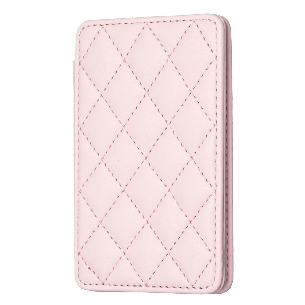 BFK05 Rhombus Pattern Card Bag Mobile Phone Back Sticker(Pink)