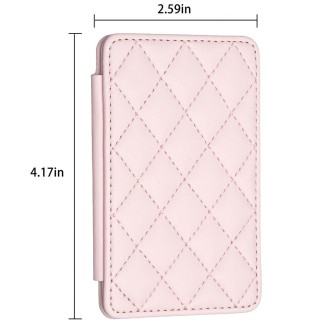 BFK05 Rhombus Pattern Card Bag Mobile Phone Back Sticker(Pink)