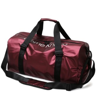 B-316 Large Capacity Glossy Waterproof Fitness Bag Luggage Bag(Red)