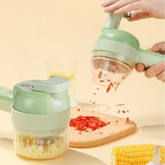 4 In 1 Handheld Electric Vegetable Cutter Set Garlic Mud Masher Garlic Chopper