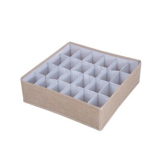 Foldable Drawer Clothes Storage Box, Spec: 24 Grids (Linen)