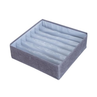 Foldable Drawer Clothes Storage Box, Spec: 7 Grids (Gray)