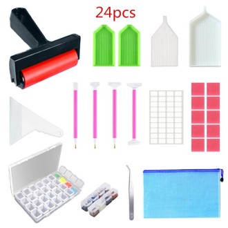 24 In 1 Diamond Drawing Tool Set Double-ended Diamond Drawing Pen Storage Box Kit