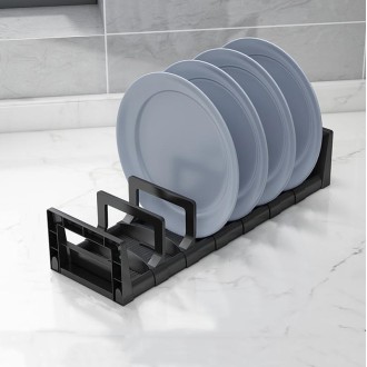  45cm Dish Rack Kitchen Drawer Built-In Storage Rack Layered Partition Tableware Rack