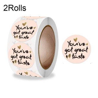 2 Rolls Love Thank You Sticker Gift Decoration Label, Size: 2.5cm / 1inch(A-346)