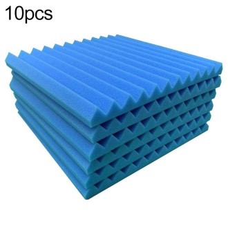 10pcs / Pack 30x30x2.5cm Triangular Groove Style Recording Studio Drum Video Room Sound Insulation Board Silencer Cotton(Blue)