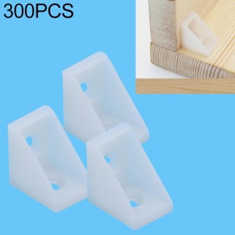 300 PCS Plastic Thickened Detachable Corner Connector Furniture Right Angle Board Bracket without Cover, Size: S (White)