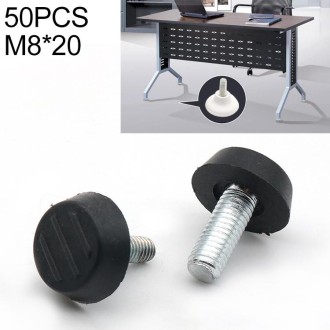 50 PCS Adjustable Foot Pad Furniture Screw Support Stub, M8x20