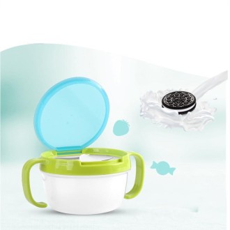 Baby Snacks Bowl Children Kids Food Storage Dishes Anti Spill 360 Rotate Baby Solid Feeding Plate Tableware Baby Feeding Stuff(W