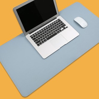 Multifunction Business PU Leather Mouse Pad Keyboard Pad Table Mat Computer Desk Mat, Size: 90 x 45cm(Baby Blue)