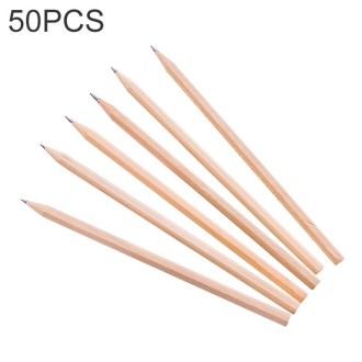 50 PCS Crude Wood Environmental Protection HB Pencils Painting Pencils for Kids School Office Supplies