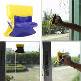 Magnetic Double-Sided Glass Cleaner (Blue+Yellow)