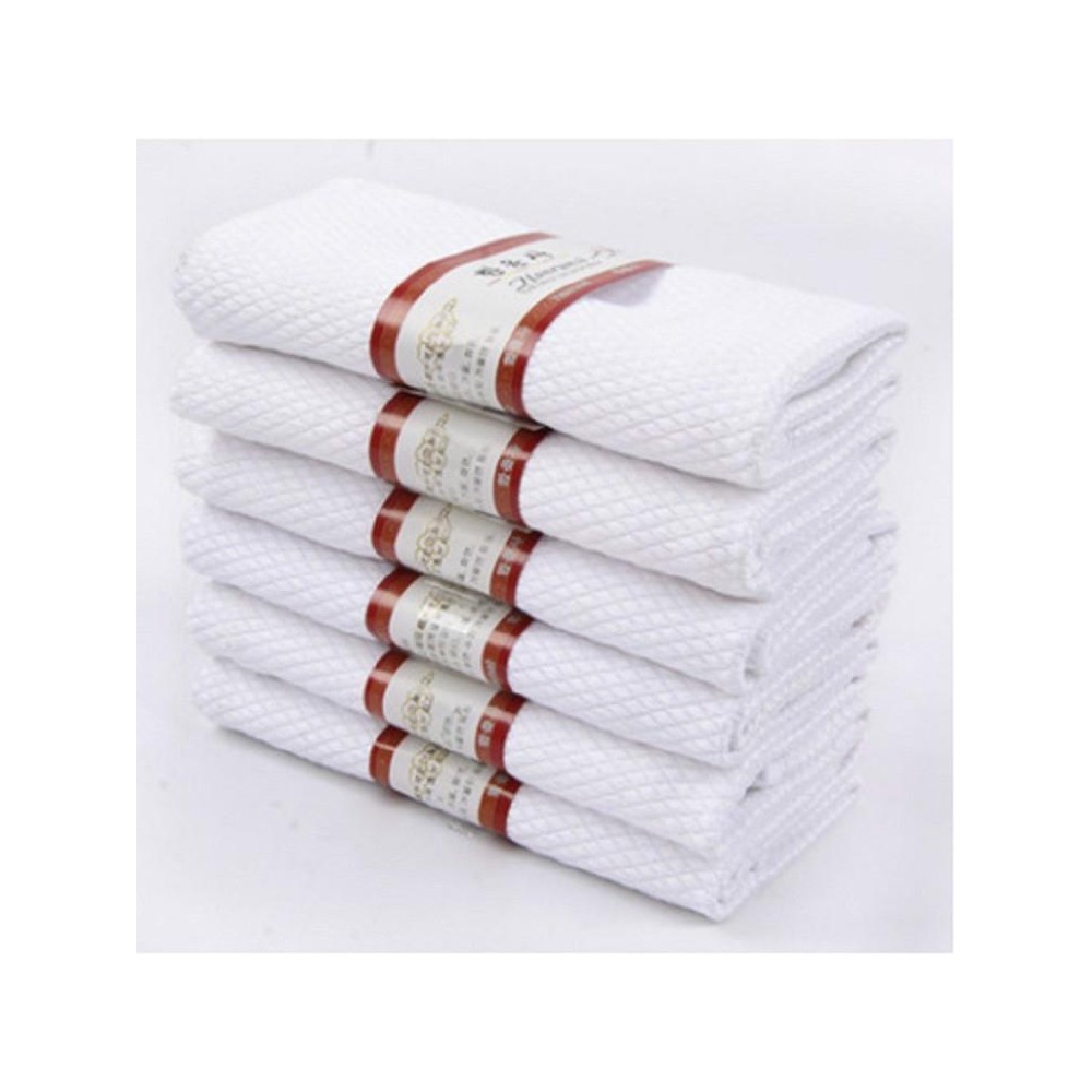 3 PCSKitchen Glass Window Soft Fiber Clean Towel 30 x 40 cm, Colour:White