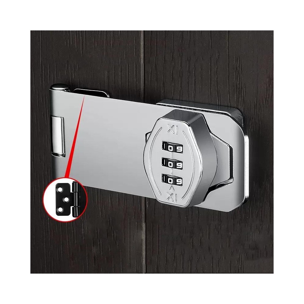 Screw Installation Cabinet Door Combination Lock Anti-Theft Drawer Lock, Style: Three Hole 4 inch Silver