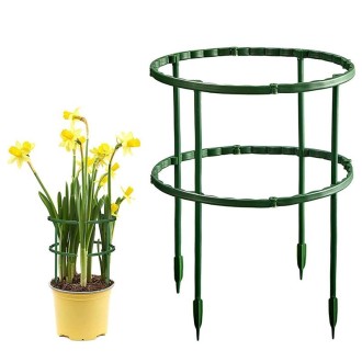 Garden Flower Stand Plant Plastic Support Ring, Style: Long Double Layer(Green)