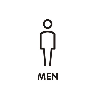 19 x 14cm Personalized Restroom Sign WC Sign Toilet Sign,Style: Black Single Man