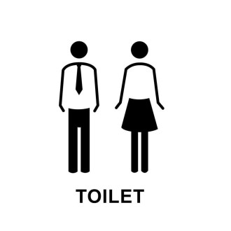 19 x 14cm Personalized Restroom Sign WC Sign Toilet Sign,Style: Tie-Black  Public 