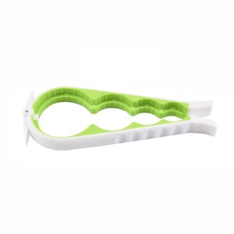 Multifunctional Silicone Non-Slip Bottle Opener Household Safety Can Opener(White + Green)