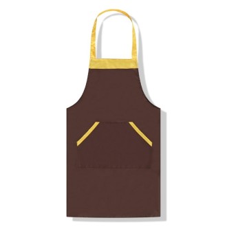 Solid Color Polyester Home Apron Antifouling Simple Adult Apron(Coffee)