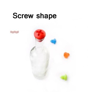 5pcs Screw Shape Red Wine Preservation Silicone Bottle Stopper Random Colour Delivery