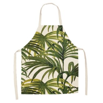 Cotton Linen Creative Plant Foliage Pattern Sleeveless Apron, Size:47x38cm(WQ0002-6)