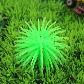 Aquarium Articles Decoration TPR Simulation Sea Urchin Ball Coral with Point, Size: L, Diameter: 13cm(Green)